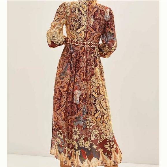 NEW Anthropologie Bhanuni by Jyoti Abstract Print Boho Sequin V Neck Dress 2 - Picture 14 of 16